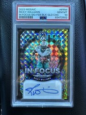 ricky williams auto black gold Mosaic /8 No.IF-RW 2023 Panini Mosaic Football