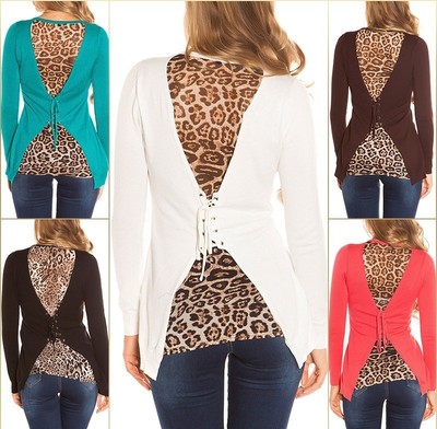 Koucla Leo Pattern and Back Lace Cardigan Sweater