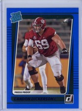2021 Panini Donruss #305 Landon Dickerson Press Proof Blue RC