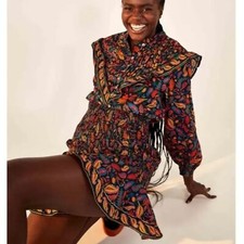 NWT Farm Rio Pineapple black mini dress, size XS