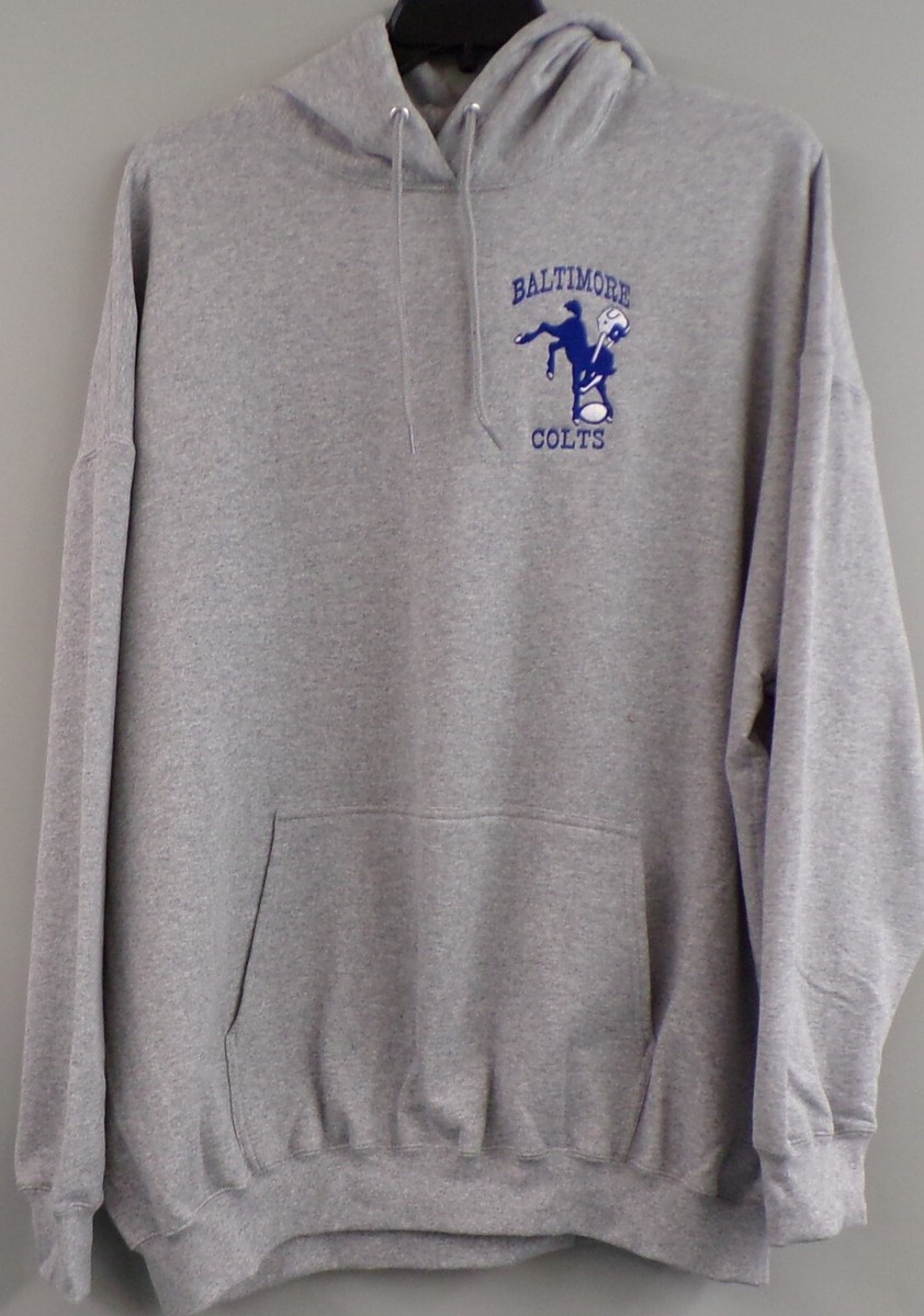 Sweat à Capuche Unisexe Bleu Marine Vintage Baltimore Colts Football - Marque SecondRoundCo - Neuf Avec étiquettes