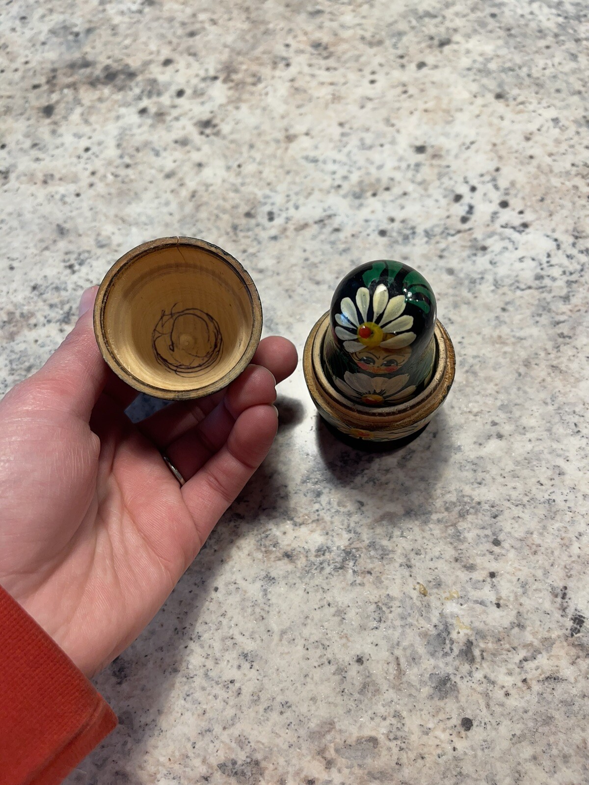 Russian Nesting Dolls 3 Pc Matryoshka Daisies, Handpainted