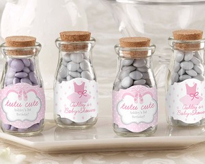 Personalized Pink Ballet Ballerina Tutu Milk Jar Girl Birthday Baby