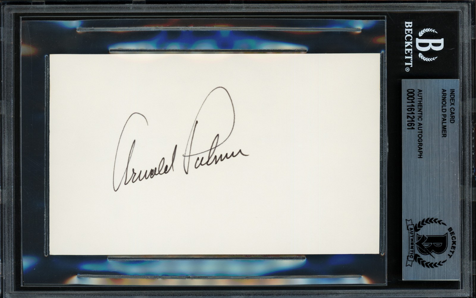 Arnold Palmer Autographed Signed 3x5 Index Card Beckett BAS #11612161 