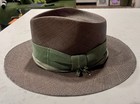 Teressa Foglia Brown Solid Fedora Hat Green Band Unisex Adults Size M — photo 2