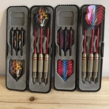 Accudart darts Professional Style Light Use Vintage 2 Sets Of 3 In Cases Flights