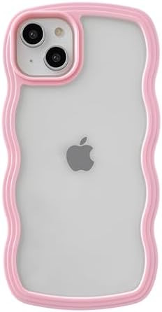 for iPhone 14 Plus Case, Cute Curly Wave Frame Shape Shockproof Soft Compatible