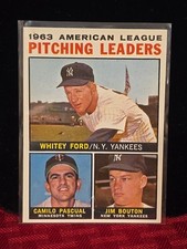 1964 Topps - League Pitching Leaders Whitey Ford, Jim Bouton, Camilo Pascual #4