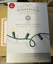 Wondershop LED Mini Christmas String Lights 100ct Warm White with Green Wire