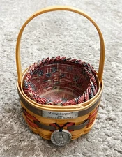 Longaberger 1997 Inaugural Basket American Flag Fabric Liner Protector Medallion