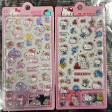 Sanrio 3D Crystal Embossed stickers, Hello kitty, My melody, Kuromi, friends