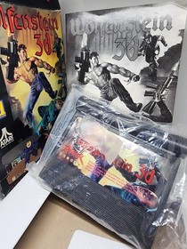 WOLFENSTEIN 3D Atari Jaguar Cart, Manual, White insert, Overlay J9028 CIB