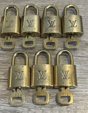 Authentic Louis Vuitton Gold Lock and Key Padlock 307 322 339