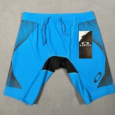 Oakley Compression Swim Trunks Mens Large L Switchblade LX Pacific Blue