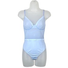Jason Wu Women's Mesh Banded Wireles Thong Bodysuit M Sleeveless Heather Ice