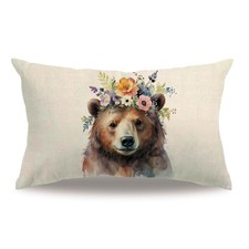 Animals Lumbar Throw Pillow Covers,12x20 Inch 20" x 12" Pack of 1 , Brown