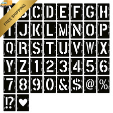 YEAJON 2 Inch Letter Stencils Symbol Numbers Craft Stencils, 42 Pcs 2 inch