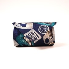 ADOLFO COUTURE Silk Tie Navy Blue Purple Grey Abstract Geometric Mens Necktie