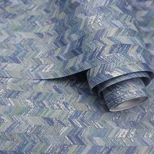 Image of Amazonia Saram Chevron Navy Blue Wallpaper Holden 91291