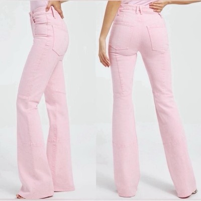 NEW Good American Good Legs Flare Mineral Rose Quartz Pink Jeans Women's SZ 6/28