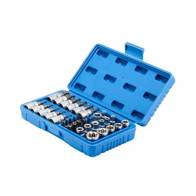 3/8 Drive Torx Bit And Socket Set 34Pcs E-External Internal Star For Automotive