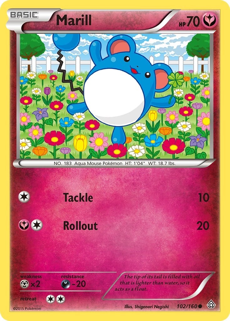 Marill 102/160 Common XY - Primal Clash Pokemon Lightly Played