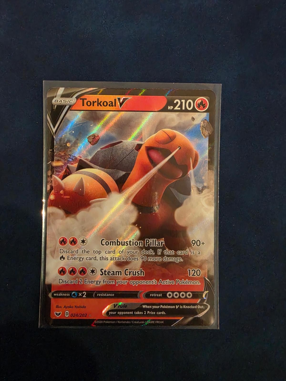 Torkoal V 024/202 Holo V Rare Sword & Shield Pokemon Near Mint