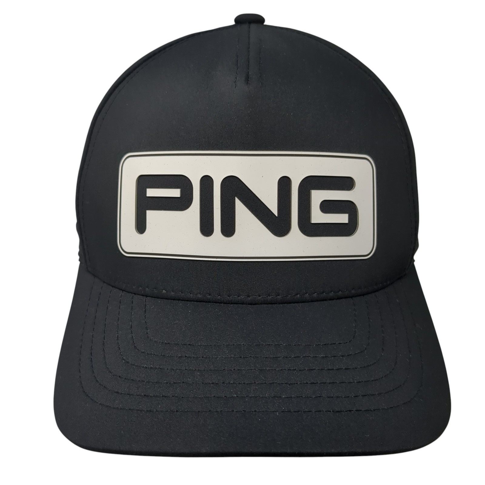 PING Snapback Hat Solid Black One Size Adjustable… - image 1