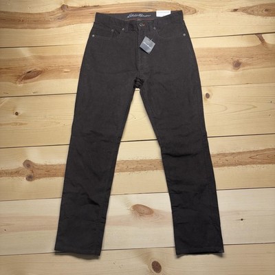 Eddie Bauer Fairline Corduroy Pants Mens 32x32 Brown Straight 5 Pocket NWT