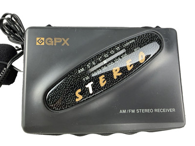 Vintage GPX Gran Prix AM/FM Stereo Walkman Radio + Headphones A2935 Tested Works