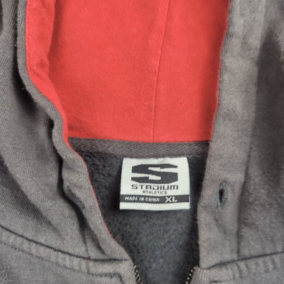 Sudadera con Capucha Louisville Cardinals Hombre Extra Grande Gris NCAA Cremallera Vellón Bordado Foto 2 de 4