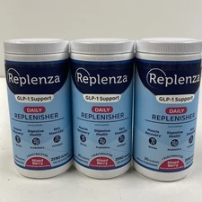 LOT x3 REPLENZA Daily Replenisher GLP-1 Support MIXED BERRY 6.8 Oz BB 10/26