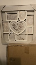 White Heart Shaped Multi Picture Wall Photo Frame Collage Frames Aperture