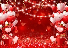 Valentine Backdrop, 8x6ft, Galentines, Red Hearts Background, Photography, F119
