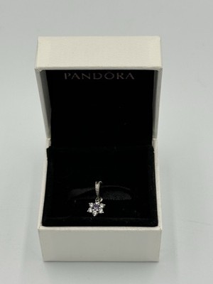 Authentic Pandora Forget Me Not Pendant Charm Purple Flower 791833ACZ w Box