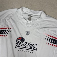Vintige Reebok Patriots Sideline Shirt Mens L White PlayDry NFL Team issued