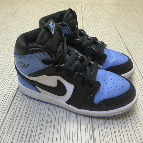 Jordan Air Jordan 1 Mid Shoes Kids Size 10C Blue Black White Sneakers FD1413-400