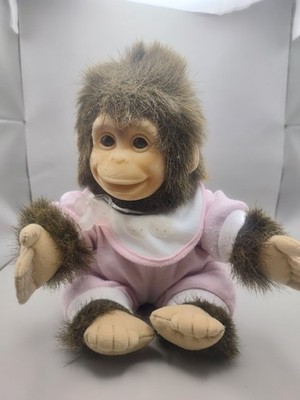1994 Hosung Plush Monkey Baby With Pacifier Pink Outfit B8 | eBay