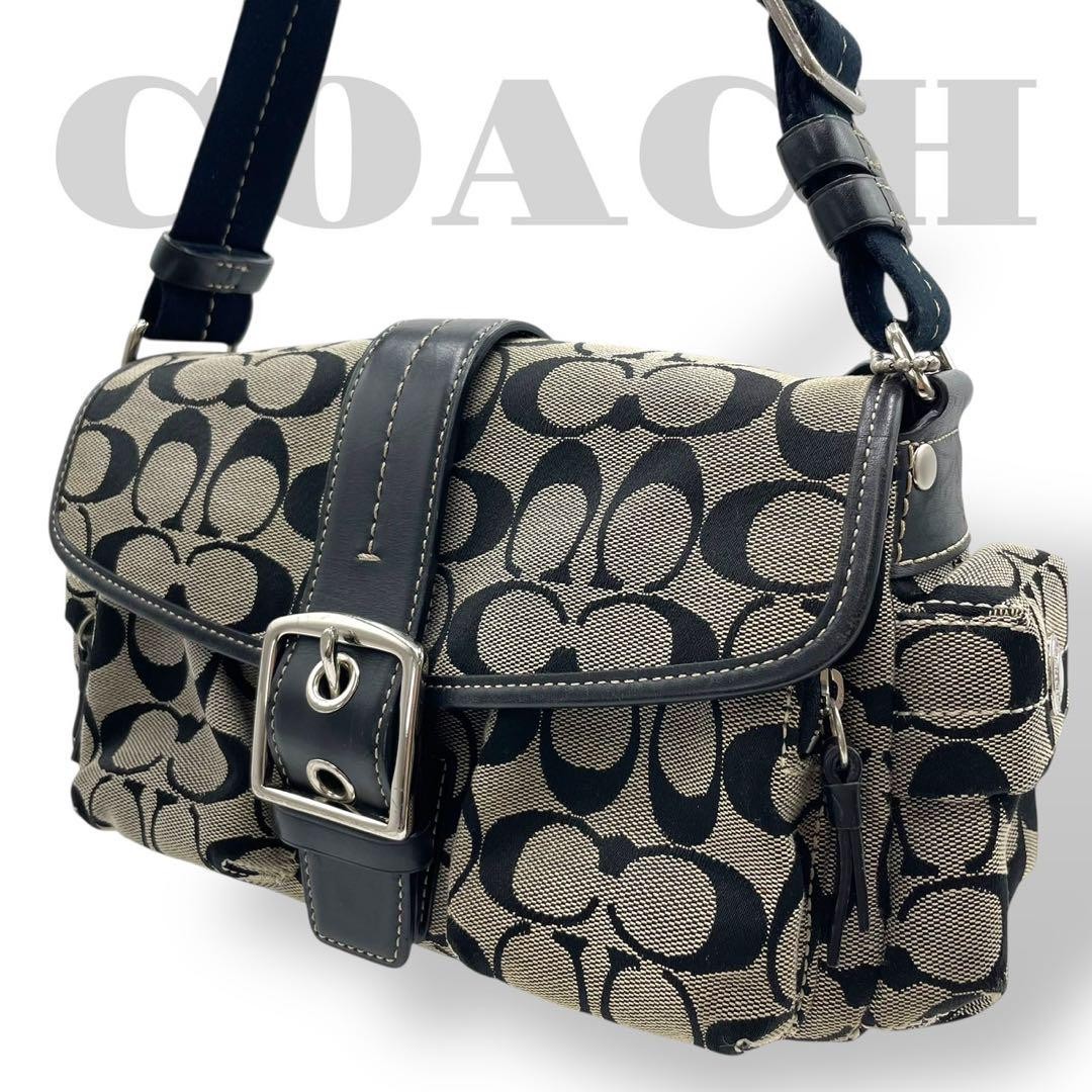 Coach Soho Mini Boston Leather Shoulder Bag Black Pre-Owned