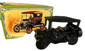 Avon Touring T Automobile Tribute Aftershave Black Glass Bottle VTG Decanter