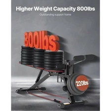 Weight Bench 800lbs Adjustable Weight Bench Press for Full Body Workout