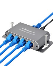 4 Port Gigabit Ethernet Splitter 1 To 4 Powered Network Switch Wall Mount Hub