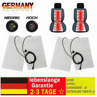 HOMTAS Set 2 tappetini riscaldanti universali riscaldamento sedili auto carbonio 2 livelli kit retrofit auto