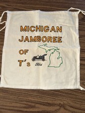 Vintage Ford Motor Company Model T Banner Flag Car Michigan Jamboree Embroidered