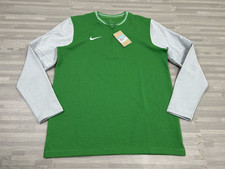 Nike Dri-FIT 1/4 Zip Football Pullover Top Mens Medium LS FJ9549 Green Gray 85