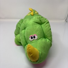 Vintage 1992 Fisher Price Puffalump Dino Roars Green Triceratops Dinosaur Plush