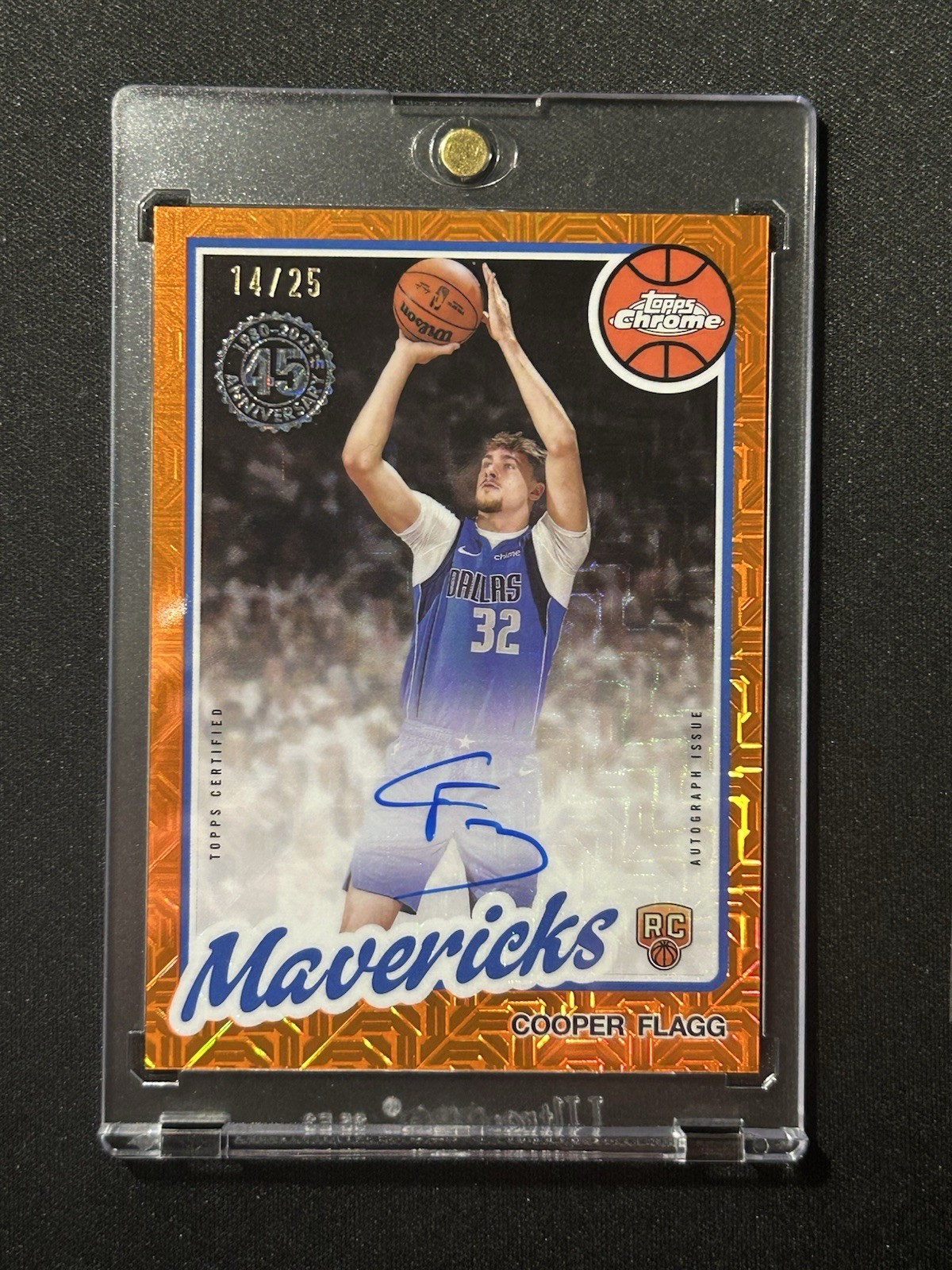 2025-26 Topps Chrome Basketball Cooper Flagg Orange Mojo Refractor Autograph /25