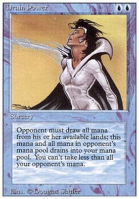 Drain Power Magic mtg Heavy Play, English 3rd Edition x1