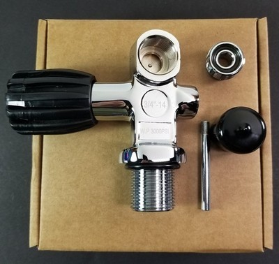 DDEEP Scuba Diving 3000 PSI 230 Bar Pro Tank Valve Convertible DIN / Yoke 3/4''