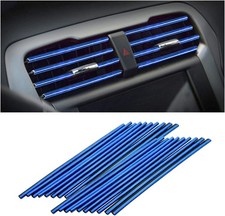20PCS Car AC Vent Trim Strips, Ice Blue, Bendable Waterproof Air Vent Decoration